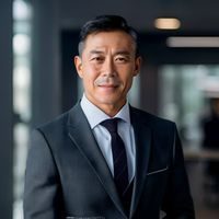 磁力搜索创始人李维的专业形象照，身着深色西装，面带自信微笑，背景为现代化办公室，气质沉稳而富有远见